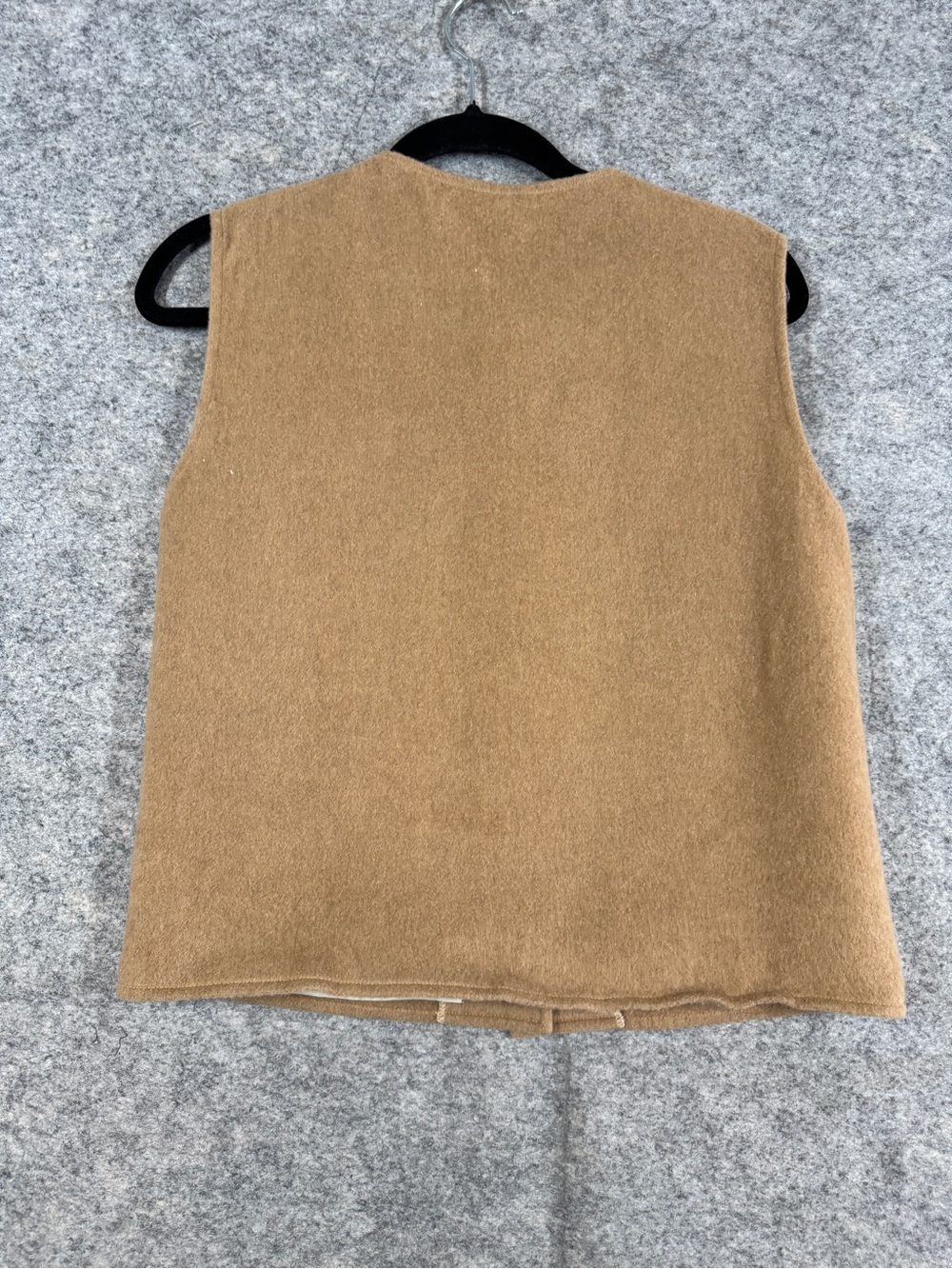Vintage Camel Wool Blend Vest Beige Medium Minimalist Classic Fall Quiet Luxury - Picture 5 of 11